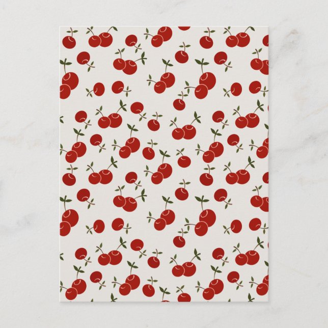 Sweet Summer Red Cherries Garden  Postcard (Front)