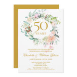 Sweet Summer Roses Garland 50th Anniversary Invitation Sweet Summer Roses Garland 50th Anniversary Invitation