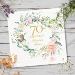 Sweet Summer Roses Garland 70th Birthday Napkins<br><div class="desc">Featuring a delicate watercolour floral garland,  this chic botanical 70th birthday napkin can be personalised with your special seventieth birthday information in elegant gold text. Designed by Thisisnotme©</div>
