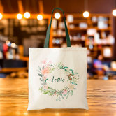 Gold & Greenery Personalized Tote Bag