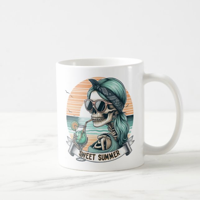 Sweet Summer - Skeleton Beach Vibe Coffee Mug (Right)
