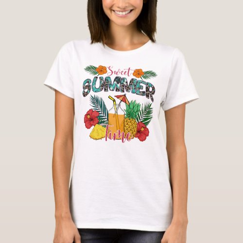 Sweet Summer Time Beach  Tropical Island T_Shirt