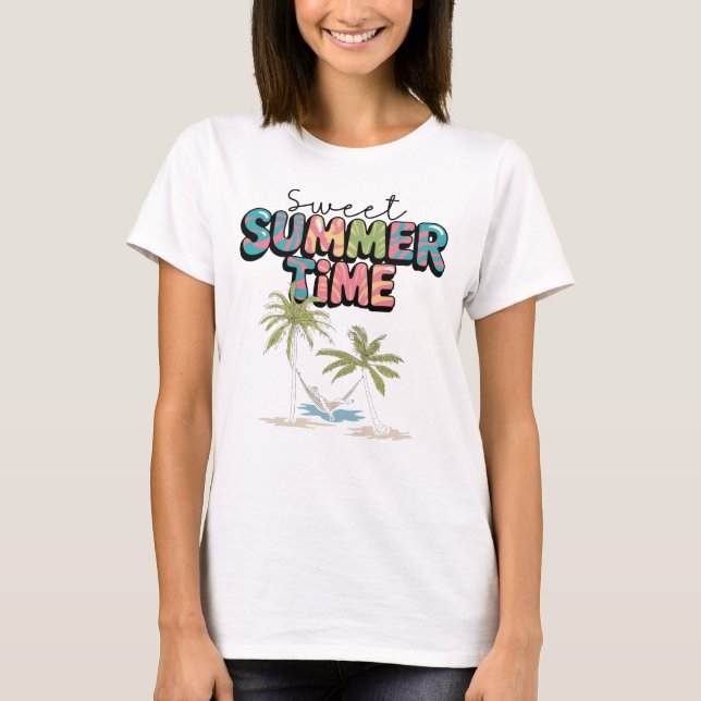 Sweet Summer Time, Beach Vibes T-Shirt (Front)