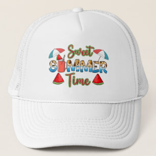 Sweet Summer Time   Colorful Watermelon Slice Trucker Hat