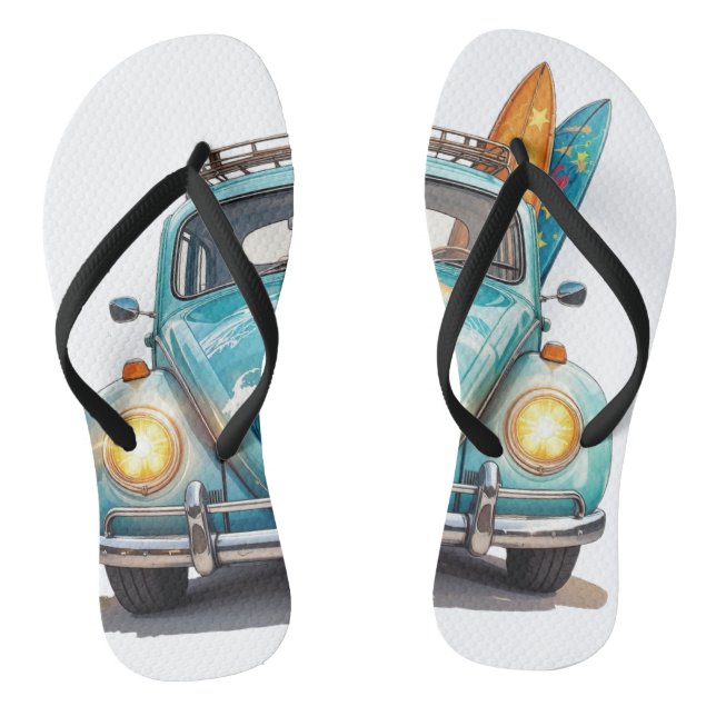 Sweet Summer Time - Cute Watermelon Summer Vibes T Flip Flops (Footbed)