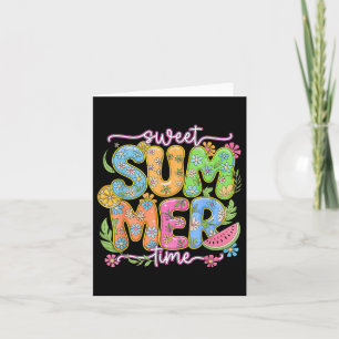 Sweet Summer Time Retro Sweet Summer Time Girl Wom Card