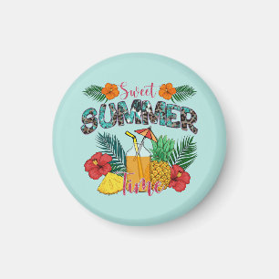 Sweet Summer Time Tropical Fruits & Floral Magnet