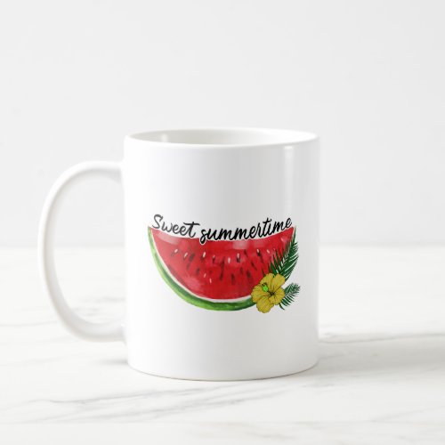 Sweet Summer Time  Watercolor Watermelon  Coffee Mug