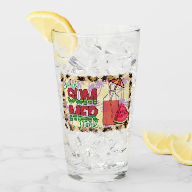Sweet Summer Time | Watermelon, Beach & Leopard Glass (Front Ice)