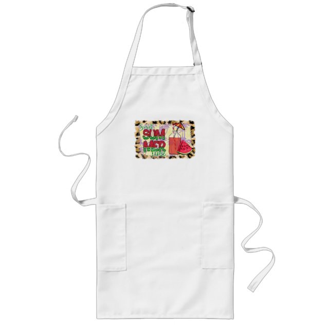 Sweet Summer Time | Watermelon, Beach & Leopard Long Apron (Front)