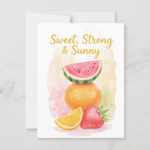 Sweet Summer Vibes – Watercolor Fruit Postcard