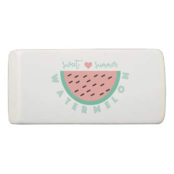 Sweet Summer Watermelon School Personalized Eraser by Lovewhatwedo at Zazzle