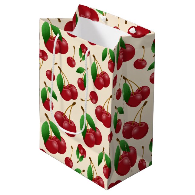 sweet summertime cherries medium gift bag (Front Angled)