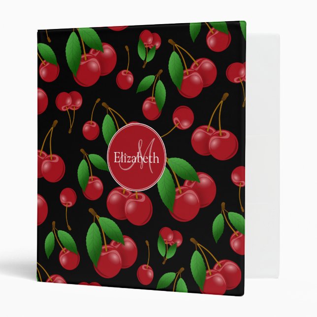 sweet summertime cherries monogrammed binder (Front/Inside)