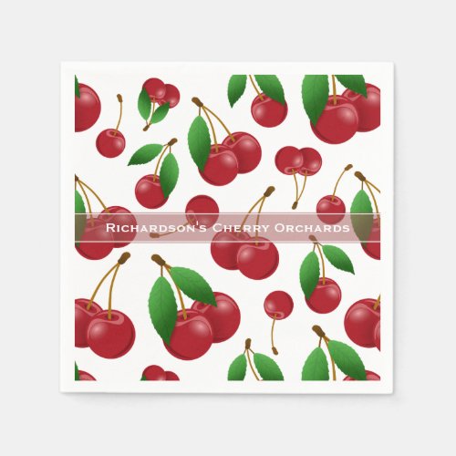 sweet summertime cherries napkins
