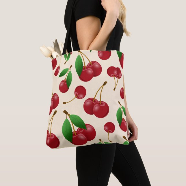 sweet summertime cherries tote bag (Close Up)