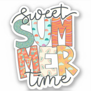Sweet Summertime, Family Vacation Popsicle Beach Sticker