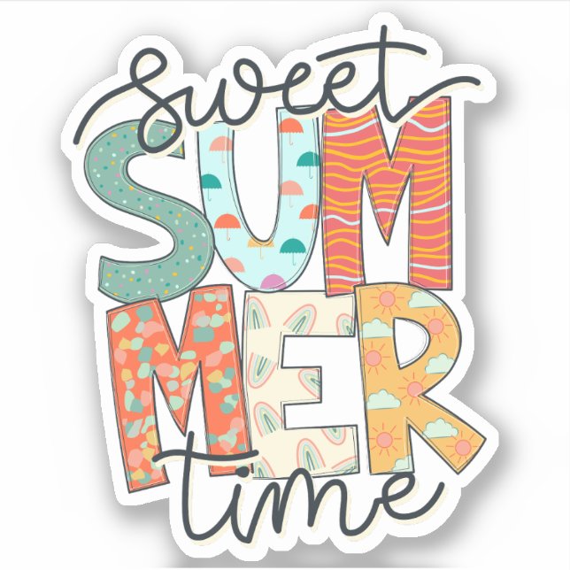 Sweet Summertime, Family Vacation Popsicle Beach Sticker (Front)