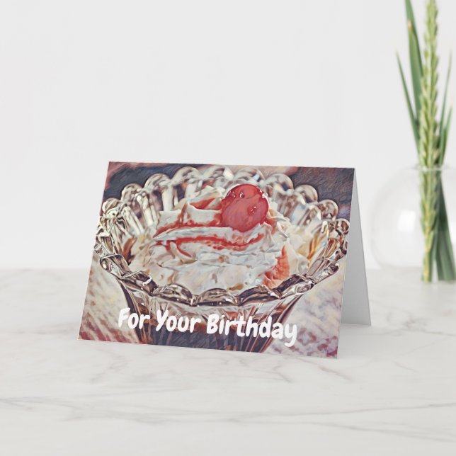 Sweet Sundae Birthday Greetings Card (Front)