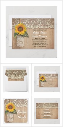 Sunflower and Rustic Mason Jar