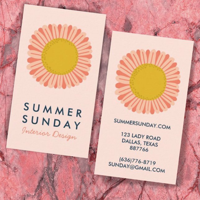Sweet Sunflower Daisy Flower CUSTOM   Business Card (Creator Uploaded)