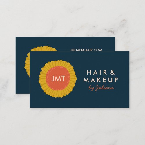 Sweet Sunflower Daisy Flower CUSTOM Initials  Business Card