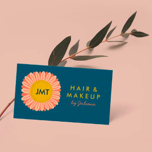 Sweet Sunflower Daisy Flower CUSTOM Initials  Business Card