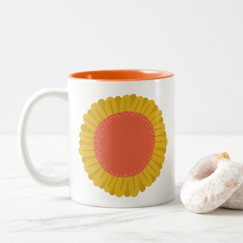 Sweet Sunflower Daisy Flower CUSTOM Two_Tone Coffee Mug