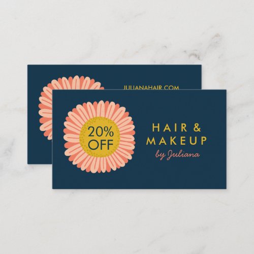 Sweet Sunflower Daisy Flower Pink Discount Card