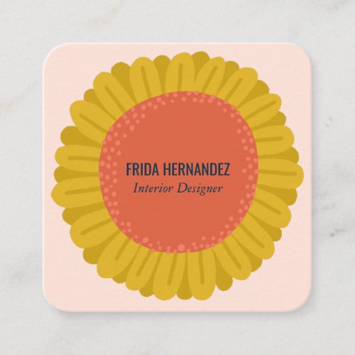 Sweet Sunflower Daisy Flowers CUSTOMIZE IT Square Business Card