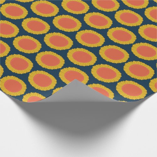 Sweet Sunflower Daisy Retro Modern Floral Pattern Wrapping Paper