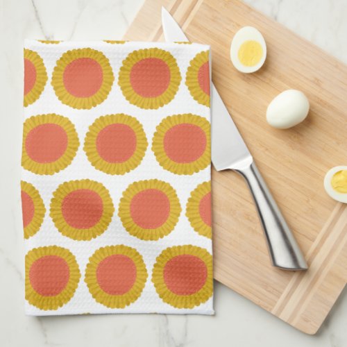 Sweet Sunflowers Daisy Flower Yellow Red Pattern Kitchen Towel