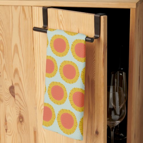 Sweet Sunflowers Daisy Flower Yellow Red Pattern Kitchen Towel