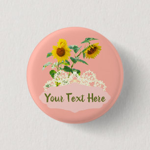 Sweet Sunflowers personalized Button