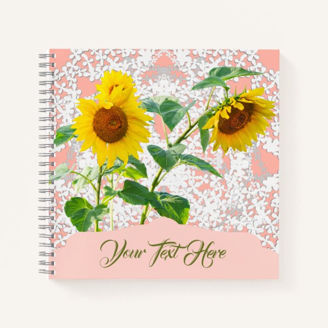 Sweet  Sunflowers personalized Notebook (Front)