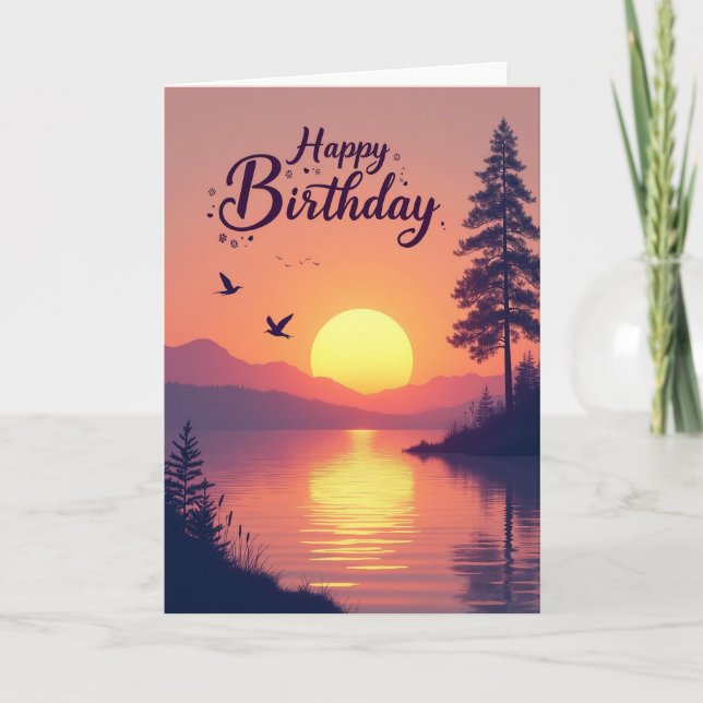 Sweet Sunset Birthday Card (Front)