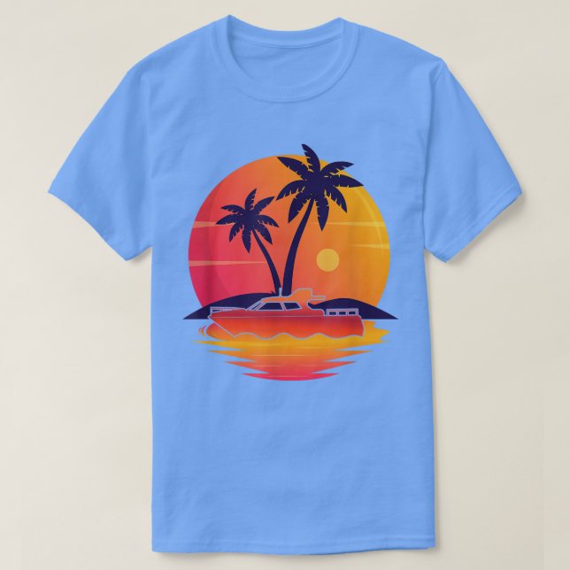 Sweet Sunset Motor Boat Captain  T-Shirt (Design Front)