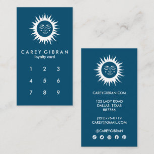 Sweet Sunshine Chic Elegant Line Drawing CUSTOM Loyalty Card