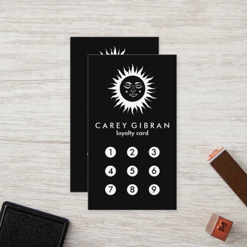 Sweet Sunshine Chic Elegant Line Drawing CUSTOM Loyalty Card