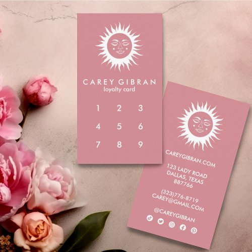 Sweet Sunshine Chic Elegant Line Drawing CUSTOM Loyalty Card