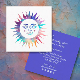 Sweet Sunshine Rainbow Boho Line Art Social Media Square Business Card