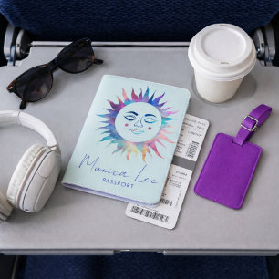 Sweet Sunshine Rainbow Personalized Watercolor Passport Holder