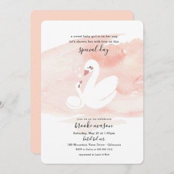 Sweet Swan Baby Shower Invitation by blush_printables at Zazzle