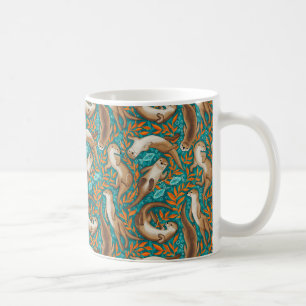 Sweet Swimming Otters in Teal and Orange Coffee Mug