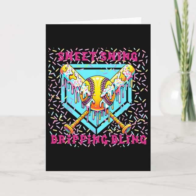 Sweet Swing Softll Home Plate With Ice Cream Drip  Card (Front)