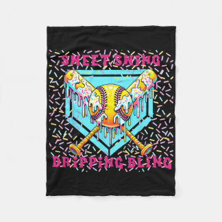 Sweet Swing Softll Home Plate With Ice Cream Drip  Fleece Blanket