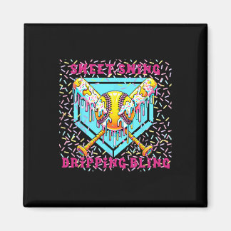 Sweet Swing Softll Home Plate With Ice Cream Drip  Magnet