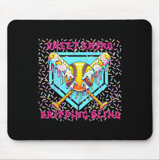 Sweet Swing Softll Home Plate With Ice Cream Drip  Mouse Pad
