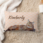 Sweet Tabby Cat with Orange Pattern Pillow (Blanket)