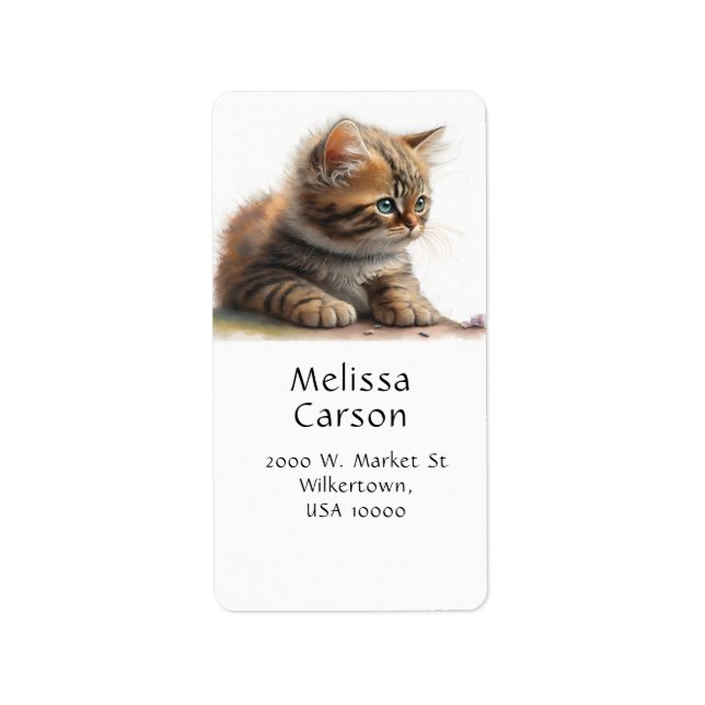 Sweet Tabby Kitten Label (Front)